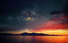 Landscape mountains night low Custom Gaming Mat Desk picture