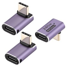 aceyoon 240W USB C Adapter 90 Degree 3 Pack 48V 5A Charging 40Gbps Data... picture