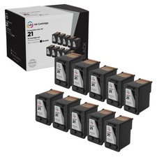 LD Reman Replacement Ink Cartridges for HP 21 C9351AN Black 10pk picture