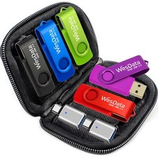 WesData 5 Pack 64GB USB Flash Drive and 2 Black Blue Red Green Purple  picture