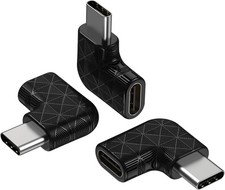 USB C Male to Female Right Angle Adapter - 3 Pack, Perfect for Laptops & Phones picture