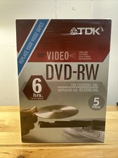 DVD-RW TDK 5 PACK RECORDING DVDs with cases NEW SEALED picture