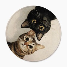 Cute Cat Mouse Pad, Funny Curious Cats Mousepad for Laptop Computer, Vintage ... picture