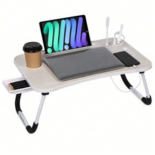 Snug Collapsible Laptop Bed Desk USB Charging Tray Sofa Table Work Study Relax picture
