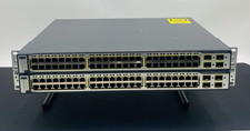 LOT OF 2 Cisco Catalyst WS-C3750-48PS-S 48-Port Rack Mountable Ethernet Switch picture