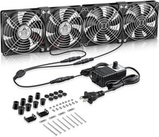 GDSTIME Big Airflow 4X 120mm Fans with 100V-240V AC Powered Speed Controller...  picture