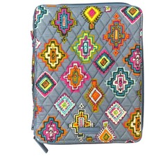 Vera Bradley Pueblo Quilted Zip Around Tech Organizer Portfolio Case Blue Multi picture