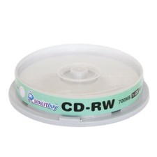 10 Pack Smartbuy CD-RW 1-12X 700MB/80Min High Speed Branded Logo Rewritable Disc picture