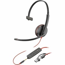 Poly Blackwire 3215 Monaural USB-C Headset + 3.5mm Plug + USB-C/A Adapter (Bulk) picture