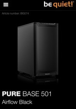 be quiet Pure Base 501 BG073 Black ATX Mid Tower PC Case NEW Sealed picture