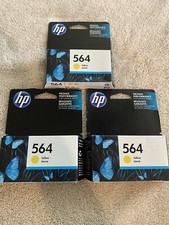 Set 3 Hp #564 Yellow Ink Cartridge Old Generation Cb320WN Expired 12/2018 picture
