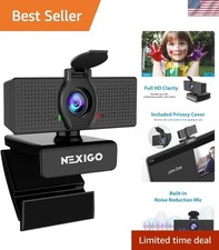 N60 1080P Webcam with Noise-Canceling Mic & Privacy Cover for Clear Video Calls picture