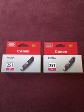 Canon PGI-251M Pixma 251 Magenta Ink Cartridges Lot Of 2 Genuine OEM New picture