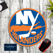 NY ISLANDERS LOGO ROUND NEOPRENE PC MOUSE PAD MAT HOME SCHOOL OFFICE GIFT HOCKEY picture