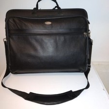 Targus Laptop Briefcase Black w/Shoulder Strap Faux Leather Good Condition picture