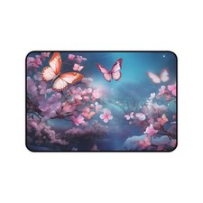 Butterfly Mouse pad - Aesthetic, Cute, Realistic Image, Pink Mousepad. picture