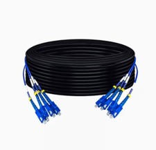 50M LC-LC Outdoor Armored Singlemode 4 Strands Fiber Optic Patch Cord Cable picture