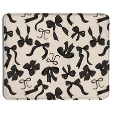 Cute Coquette Black Bow Mouse Pad 9.5x7.9 Inch Preppy Girly Ribbon Desk Mat picture