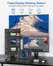 TOTU QIYO TOTU Upgraded Universal USB-C 4K Triple Display Docking -  SPACE GRAY picture