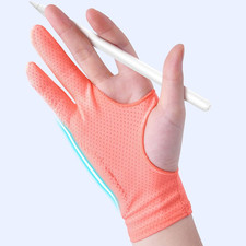 Artist Drawing Glove for Women [2 Pack Pink] 3-Layer Palm Rejection Right/Left picture