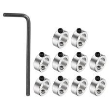10 Pack Silver Shaft Lock Collar 10.05mm Bore 15mm OD 6mm H Collar Set picture