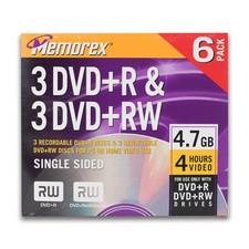 Memorex DVD+R & DVD+RW 4.7GB Recordable Discs 6-Pack Rewritable Blank Media picture