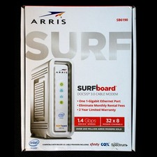 ARRIS SURFboard SB6190 DOCSIS 3.0 Cable Modem 32x8 1.4Gbps Open Box + Power Cord picture