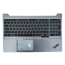New 2PCS For Lenovo Thinkpad E15 Gen 4 Palmrest Keyboard US 5M11G26129 Silver picture