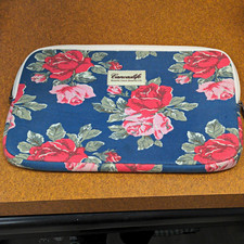 Canvaslife Floral Canvas Zipper Laptop Sleeve Case, Blue Pink Red Green picture