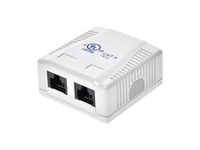 Monoprice 2-Port Cat6 RJ45 Surface Mount Box - UL, Dual IDC, 50u, TAA, No Logo, picture