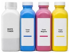 4 x OKIDATA OKI PRO920WT PRO 920WT WHITE TONER REFILL  (C-Y-M-WHITE) picture