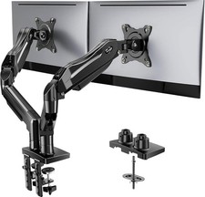 HUANUO FlowLift™ Dual Monitor Stand, Fully Adjustable Gaming Monitor Desk Mount picture