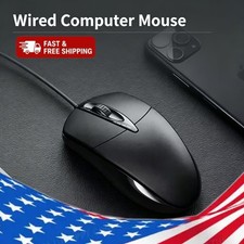 1 Pack Black Wired PC Mouse USB Corded Home Office Noiseless Simple Desktop PCs picture