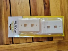 100 Pack - 2 Port Wall Plate Keystone RJ45 Cat6 Cat5e Insert Jack White Plate picture