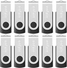 16GB USB 2.0 Flash Drive 10 Pack | Swivel Thumb Drives with 31 Labels | picture
