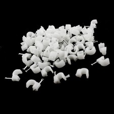 100 Pcs Wall Mount 6mm Dia Electric Cable Circle Nail Clips Fasteners picture