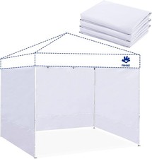 Instant Canopy Tent Sidewalls for 10x10 Pop Up 3 Sidewalls, White  picture