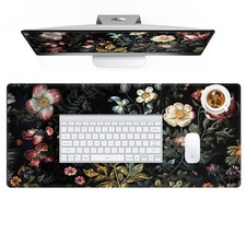 Vintage Floral Desk Mat for Desktop, Aesthetic Plant Desk Decor picture
