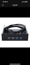 5.25 Inch 19 Pin/9Pin To USB 3.0 USB 2.0 4 Port Metal Optical Drive Bay A LAM picture