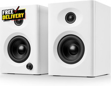 60W Bluetooth Computer Speakers Pair Compact Bookshelf PC Laptop Gaming TV White picture