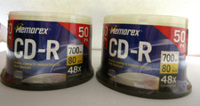 2 New Memorex CD-R 50 Pack 48X 700Mb 80 Min Factory Sealed Discs Blank CD's picture
