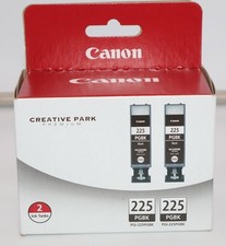 Genuine Canon OEM 225 Black Ink Cartridges PGI-225 PGBK TWIN PACK picture