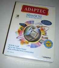 Adaptec SlimSCSI 1450A PCMCIA SCSI Adapter PC Card Kit Integrated HD50 Cable NEW picture