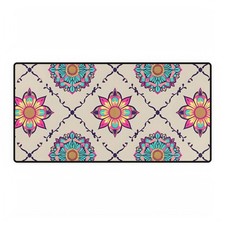 Boho Floral Mandala Desk Mat | Colorful Geometric Pattern picture