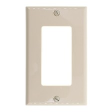 LEVITON 80401-NI DECORA GFCI SWITCH DEVICE WALLPLATE, 1-GANG, IVORY, (20-PACK) picture