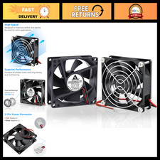 80mm x 25mm Dual Ball Bearing Cooling Fan - High Speed 12V, 2-Pack, 2Pin picture