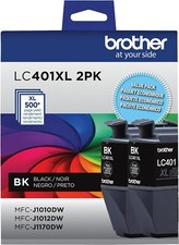Brother Ink Cartridge LC401XL 2PK High Yield 2PACK BLACK for DCP J1050DW MFC picture