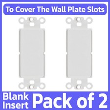 2 Pack Blank Decorator Wall Plate Insert GFCI Panel Outlet Switch Cover White picture