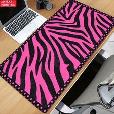 2D Flat 1pc Pink Zebra Pattern Pad for Desk, Gaming, Office Decor, Non-Slip Ru picture