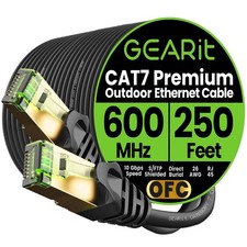 250Ft Cat7 Outdoor Ethernet Cable - Waterproof, Direct Burial, Pure Copper picture